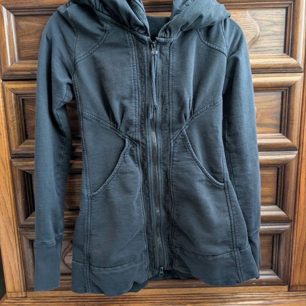 Prairie Underground Long Cloak Hoodie Black Goth Grunge Size S Organic Cotton